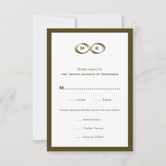 Champagne Gold Infinity Hand Clasp Wedding RSVP Ca (Vorderseite)