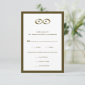 Champagne Gold Infinity Hand Clasp Wedding RSVP Ca (Stehend Vorderseite)