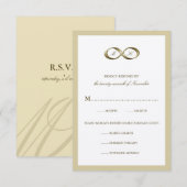 Champagne Gold Infinity Hand Clasp Wedding RSVP Ca Karte (Vorne/Hinten)