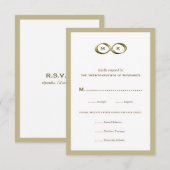 Champagne Gold Infinity Hand Clasp Wedding RSVP Ca Karte (Vorne/Hinten)