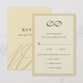 Champagne Gold Infinity Hand Clasp Wedding RSVP Karte (Vorne/Hinten)