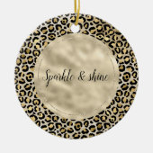 Champagne Gold Leopard Keramik Ornament (Vorne)