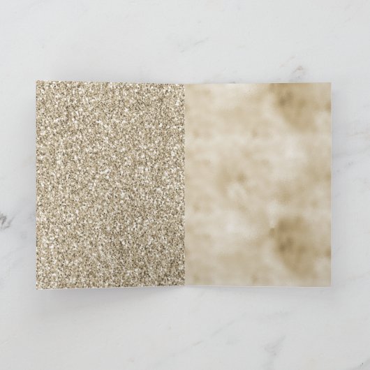 Champagne Gold Leopard Print Karte (Innenseite)