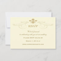 Champagne Gold Lilie Wedding RSVP Cards