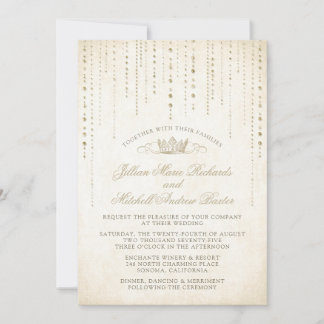 Champagne Gold Messe Crown Wedding Einladung