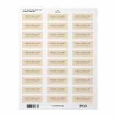 Champagne Gold Minimalist Elegant Return Stickers (Vorne)