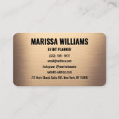 Champagne Gold Minimalistisch Moderne Visitenkarte (Rückseite)