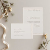 Champagne Gold Moderne Minimalistische Hochzeit Einladung