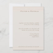 Champagne Gold Moderne Minimalistische Hochzeit Einladung (Vorderseite)