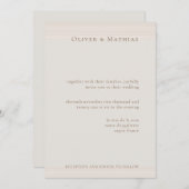 Champagne Gold Moderne Minimalistische Hochzeit Einladung (Vorne/Hinten)