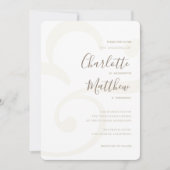 Champagne Gold Monogram Elegant Hochzeitseinladung Einladung (Vorderseite)