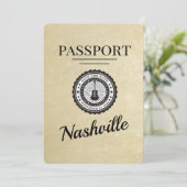 Champagne Gold Nashville Passport Save the Date (Stehend Vorderseite)