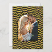 Champagne Gold & Noir Art Deco Wedding Photo Einladung (Rückseite)