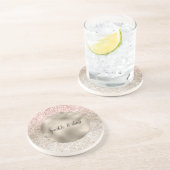 Champagne Gold Pink White Glitzy Glitzer Getränkeuntersetzer (Seite)