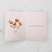 Champagne Gold Red Cream Roses Valentine's Day Karte (Innenseite)