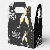 Champagne Gold Schwarzer Wein Glass Confetti Moder Geschenkschachtel (Geöffnet)