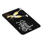 Champagne Gold Schwarzer Wein Glass Confetti Moder Magnet (Rechte Seite)