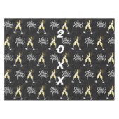 Champagne Gold Schwarzer Wein Glass Confetti Moder Tischdecke (Vorderseite (Horizontal))