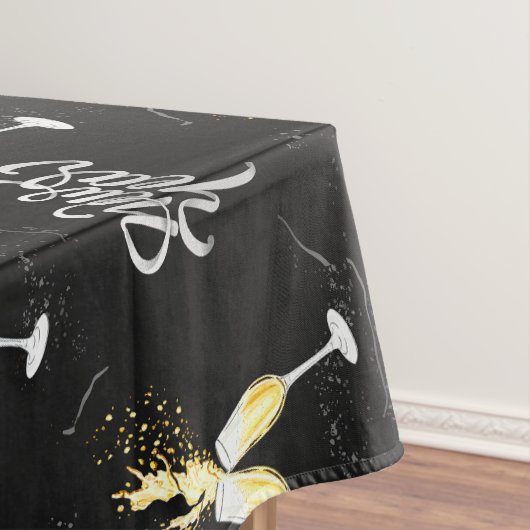 Champagne Gold Schwarzer Wein Glass Confetti Moder Tischdecke (Beispiel)