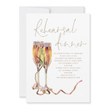 Champagne Gold Script Hochzeit Probe Dinner