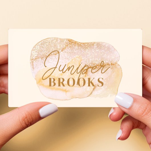 Champagne Gold Social Media QR Code Glitzern Visitenkarte