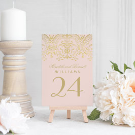 Champagne Gold Vintag Glam Wedding Tischnummer