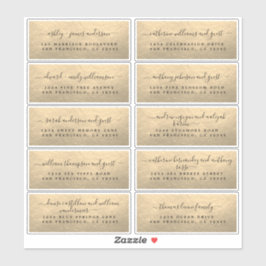 Champagne Gold Wedding Guest Address Labels