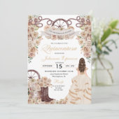 Champagne Gold Western Charro Quinceanera Einladung (Stehend Vorderseite)