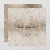 Champagne Gold White Glitzy Glitzer Feiertagskarte (Vorne/Hinten)