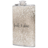 Champagne Gold White Glitzy Glitzer Flachmann (Links)