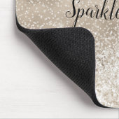 Champagne Gold White Glitzy Glitzer Mousepad (Ecke)