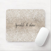Champagne Gold White Glitzy Glitzer Mousepad (Mit Mouse)