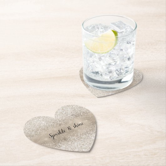 Champagne Gold White Glitzy Glitzer Untersetzer (Vor Ort)