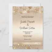 Champagne Golden Snowflakes Luxury Wedding  Einladung (Vorderseite)