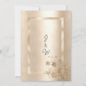 Champagne Golden Snowflakes Luxury Wedding  Einladung (Rückseite)