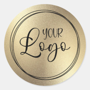 Champagne-Goldfolien-Look-Logo Runder Aufkleber