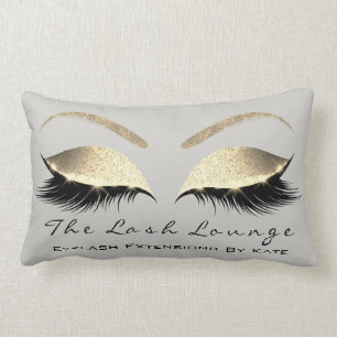Champagne-GoldGlitzer-graues Make-up peitscht Lendenkissen