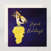 Champagne Grapes Feiertagskarte (Vorne/Hinten)