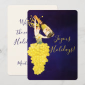 Champagne Grapes Feiertagskarte (Vorne/Hinten)