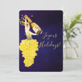 Champagne Grapes Feiertagskarte (Stehend Vorderseite)