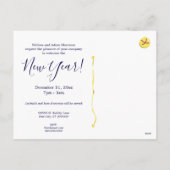 Champagne Grapes NYE Invitation Postcard Feiertagspostkarte (Rückseite)