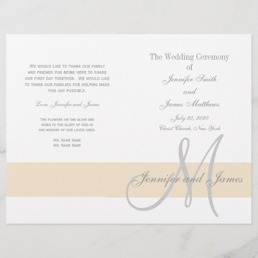 Champagne Gray Wedding | Monogramm (Vorderseite)