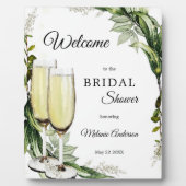 Champagne Greenery Bridal Welcome Sign Plaque Fotoplatte (Vorderseite)