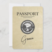 Champagne Griechenland Pass Einladung zur Hochzeit (Rückseite)