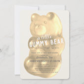 Champagne Gummy Bären Gender Neutral Baby Dusche Einladung (Vorderseite)