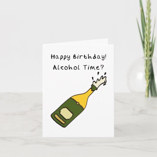 Champagne Happy Birthday Card Karte (Vorderseite)