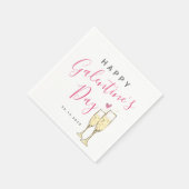Champagne Happy Galentine's Day Serviette (Ecke)