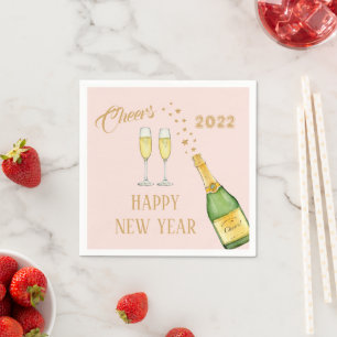 Champagne Happy New Year Napkins Serviette