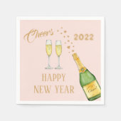 Champagne Happy New Year Napkins Serviette (Vorderseite)
