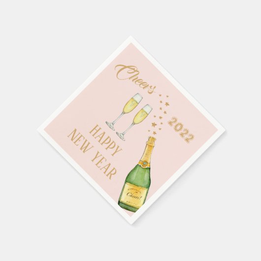 Champagne Happy New Year Napkins Serviette (Ecke)